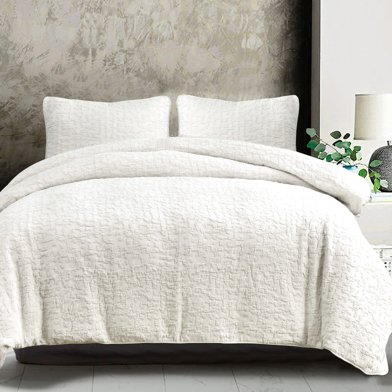 Ensemble d'édredon 3 pièces Porto Matelassé, Édredon pour grand lit + 2 taies décoratives sta, Taupe