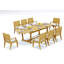 10 Seats 11 Pcs Grade-A Teak Wood Dining Set: 118" Double Extension Mas Oval Trestle Leg Table And 10 Atnas  Arm Chairs #11AT2710-287067543-287067542