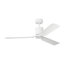 Visual Comfort Fan Cleancut Smart 54 LED Indoor Ceiling Fan with Threaded Downrod, Matte White ABS blades and Handheld Remote-317017027-317017028-470160069