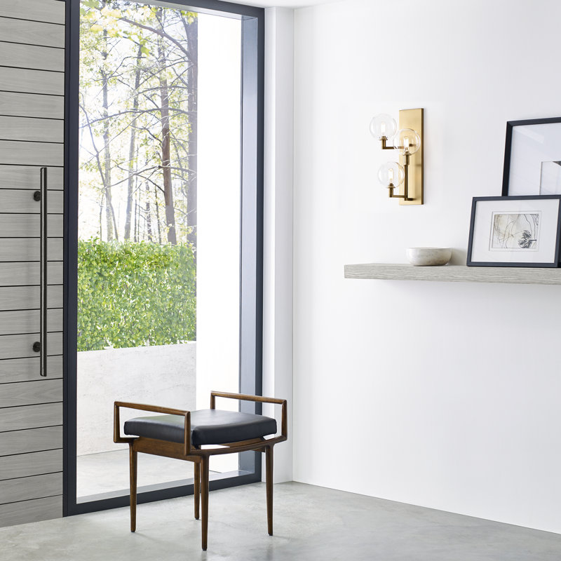 Gambit 3 - Light Armed Sconce, No, Satin Nickel