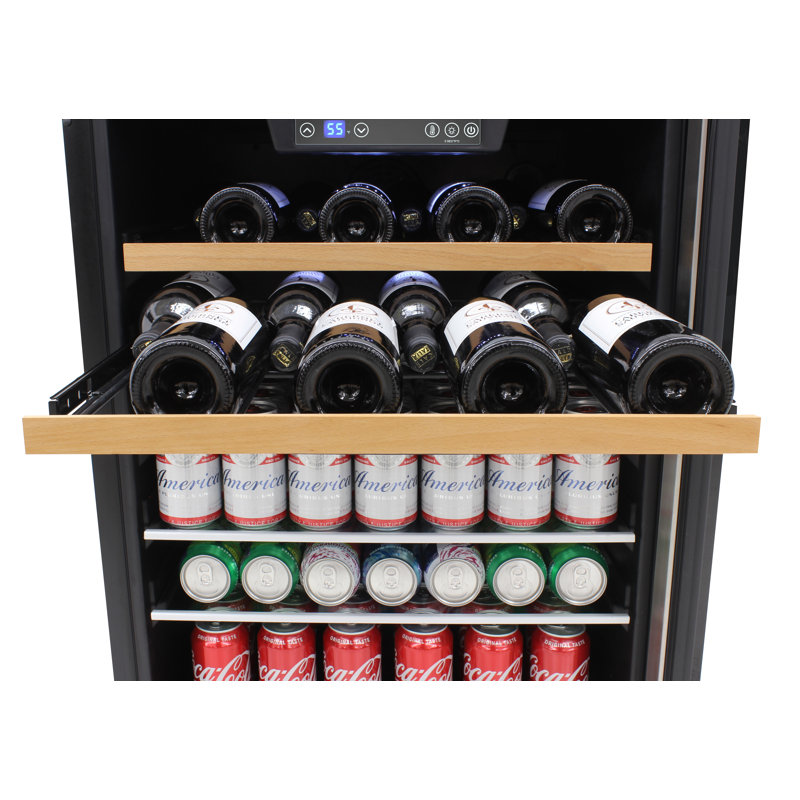 Stainless Steel 24-Inch Wine and Beverage Cooler with Interior Lighting