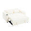Lit beige moderne avec rangement et dossier réglable, 61,4 po, coussin pratique en mousse-1440235139