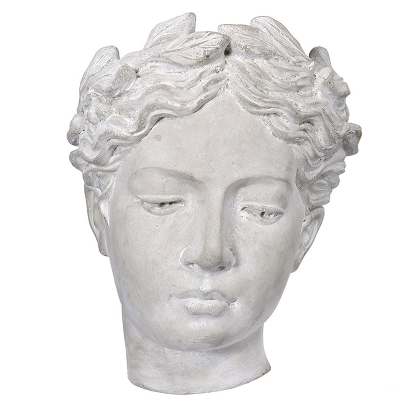 Petit vase mural en ciment 6,7 po x 5,5 po x 8,7 po Visage