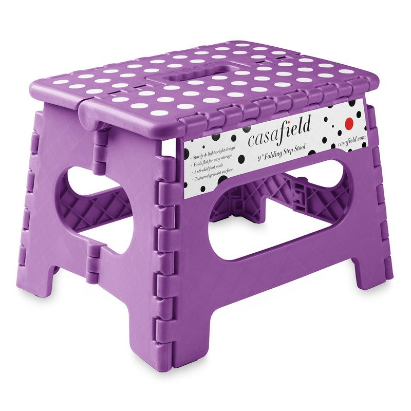 Lightweight Folding Step Stool, Purple