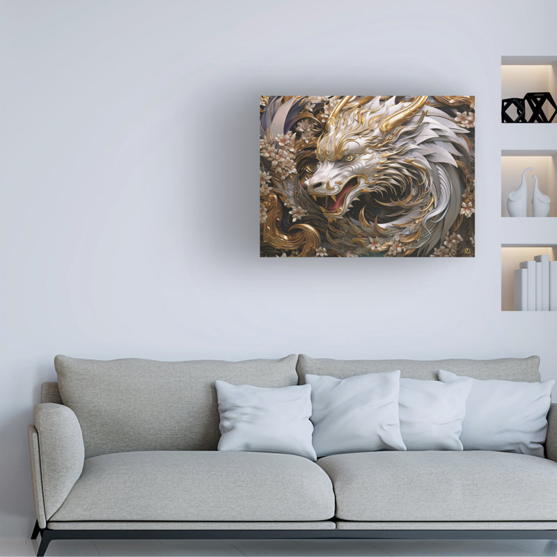 Art sur toile Michael Dragon par Michael David, H 35 po x l 47 po