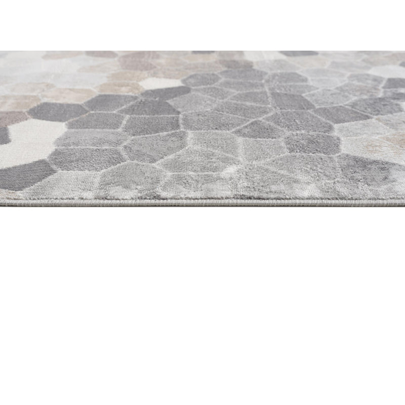 Tapis gris anthracite et pavé gris 2 pi x 3 pi
