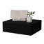 Table de chevet noire pour la chambre à coucher - Économisez de l'espace, flottant en bois avec grand tiroir-371524004