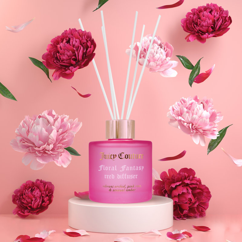 Diffuseur de roseaux Juuche Couture Hunny Bee, Rose foncé, Plante/Floral