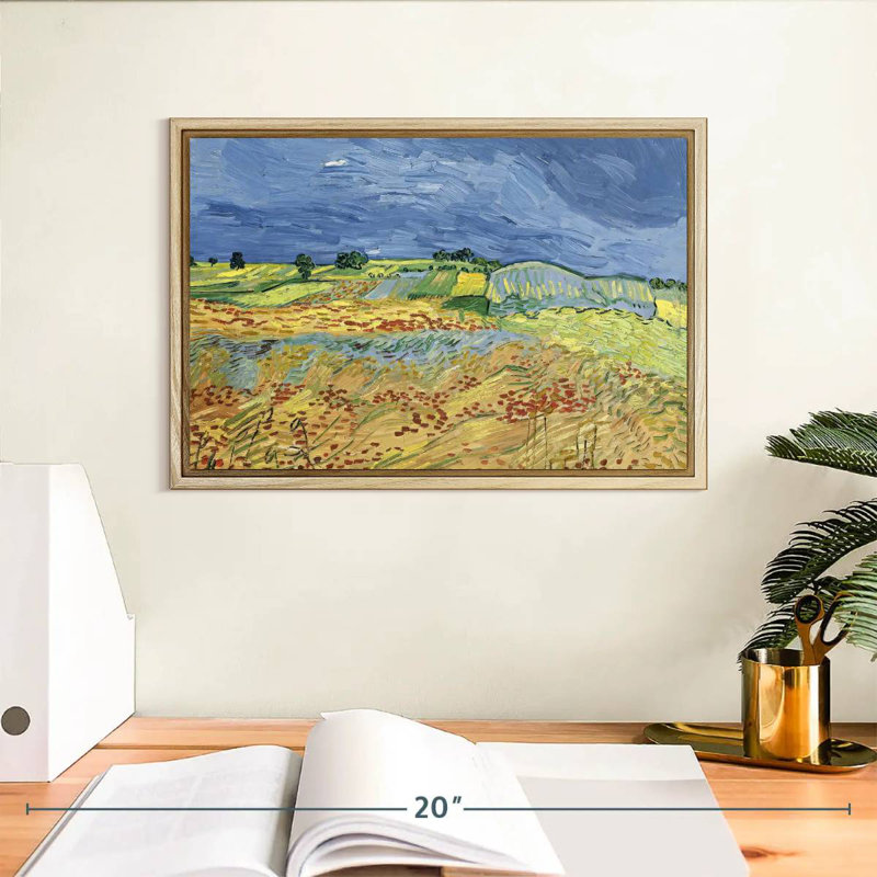 Les champs, Cadre flottant en bois naturel, 13 po x 9 po