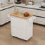 Chariot à roulettes pour îlot de cuisine avec tablettes réglables, porte-serviettes