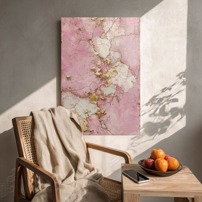 Art sur toile rose vieilli doré rosé - Studio