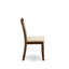 Ensemble de table de cuisine 5 pièces comprenant une table à piédestal et 4 chaises de cuisine en lin beige clair avec dossier rembourré - Noyer antique-236958584-236958585-266354686
