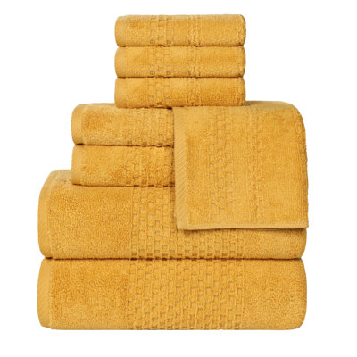 Playa Zero Twist Cotton Medium Weight Solid Waffle Textured Towel Set