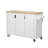 51" Fluted Kitchen Island With Drop Leaf