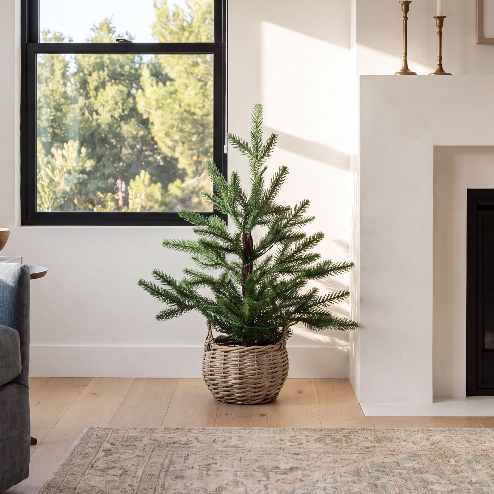 White 1.5' Pre-Lit Fir Christmas Tree