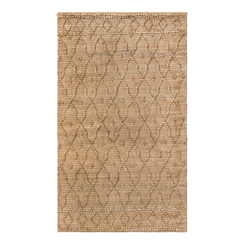 Tapis naturel en jute / sisal tissé à la main Michellene, Rectangle 3 pi 1 po x 5 pi 1 po