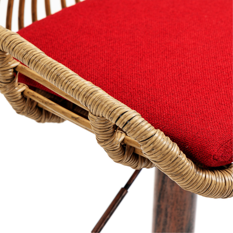 Tabouret pivotant à hauteur réglable Danyu, Rouge