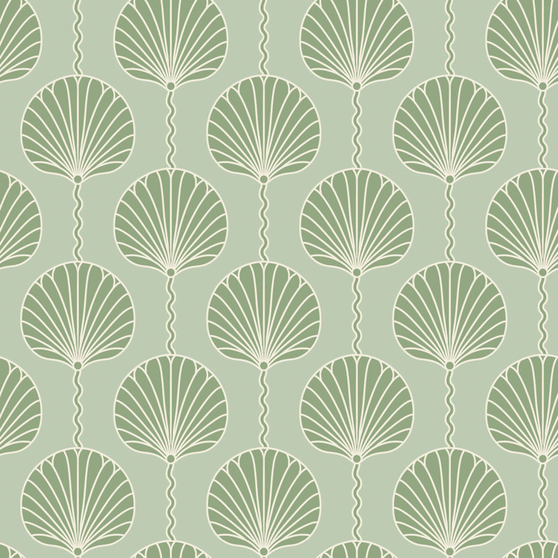 Deco Lily - Green Wallpaper