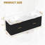 Meuble-lavabo cannelé noir 60 po avec lavabo intégré et quincaillerie dorée-129768125