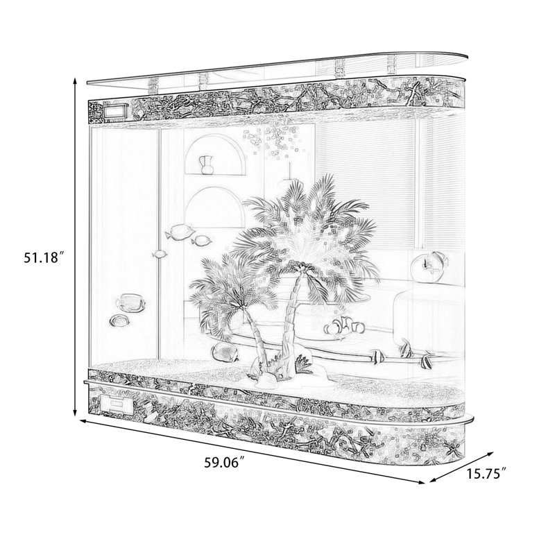 Réservoir d'aquarium moderne en bois manufacturé 135-142 gallons Eco, Couleur de l'image