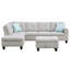 Méridienne gaucher avec classe - tissu d'ameublement modulaire en lin gris de 98 po de largeur, une touche traditionnelle-1300682228