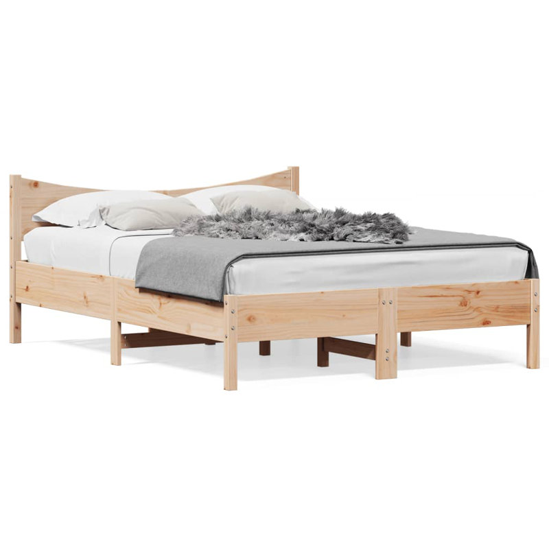 Sherise Solid Wood Bed, EU Double - 140 x 200 cm