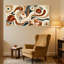 Plantes et fleurs, vagues florales, art abstrait, ensemble de 3 impressions sur toile-1551608291