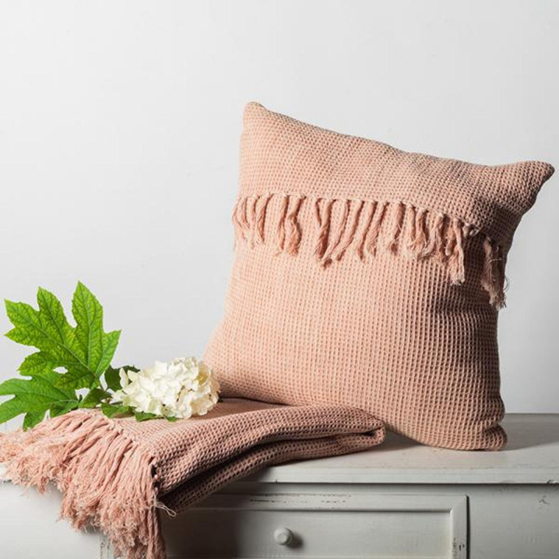 Housse de coussin réversible en coton Sylvannah, Rose