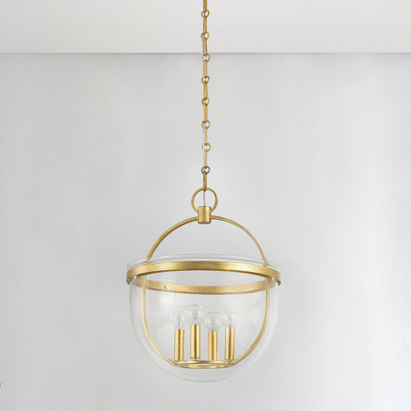 MALLOY 4 LIGHT LANTERN, Vintage Gold Leaf