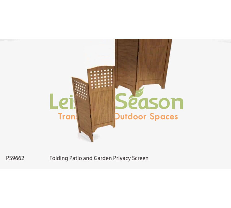Rustic Brown Wood Folding Privacy Screen Divider