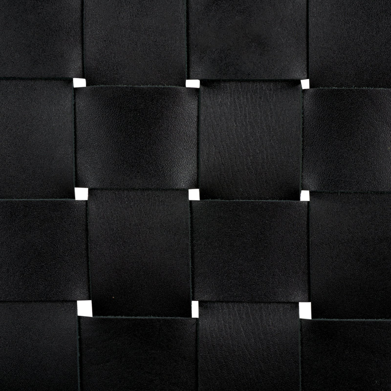 Chaise d'appoint en cuir Alston, Noir / Noir