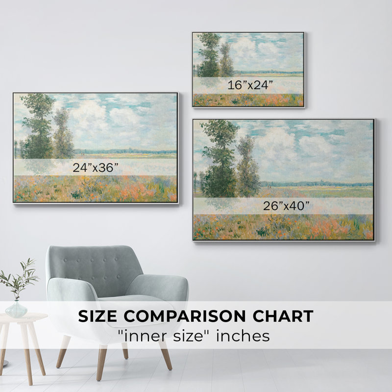 Paysage rétro -XCII, H 25 po x l 37 po x P 2 po, Toile avec cadre blanc