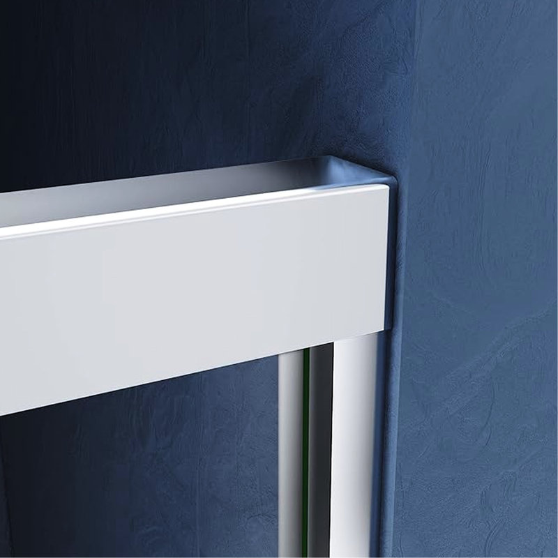 Porte de douche coulissante en verre 44 - 48 po L 72 po, semi-épais, verre trempé transparent épais, poignées en acier inoxydable nickel brossé 304, facile d'entretien et réglable