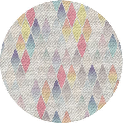 Tapis jaune/bleu/orange à motifs