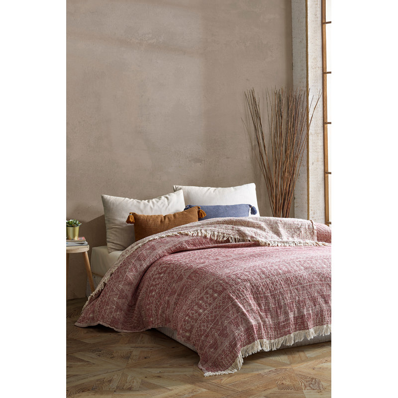 Courtepointe 100% coton Davidenko, Rouge bordeaux