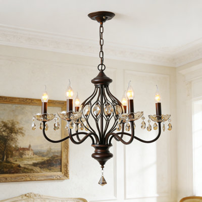 Lustre en cristal classique / traditionnel à 6 lumières Enye