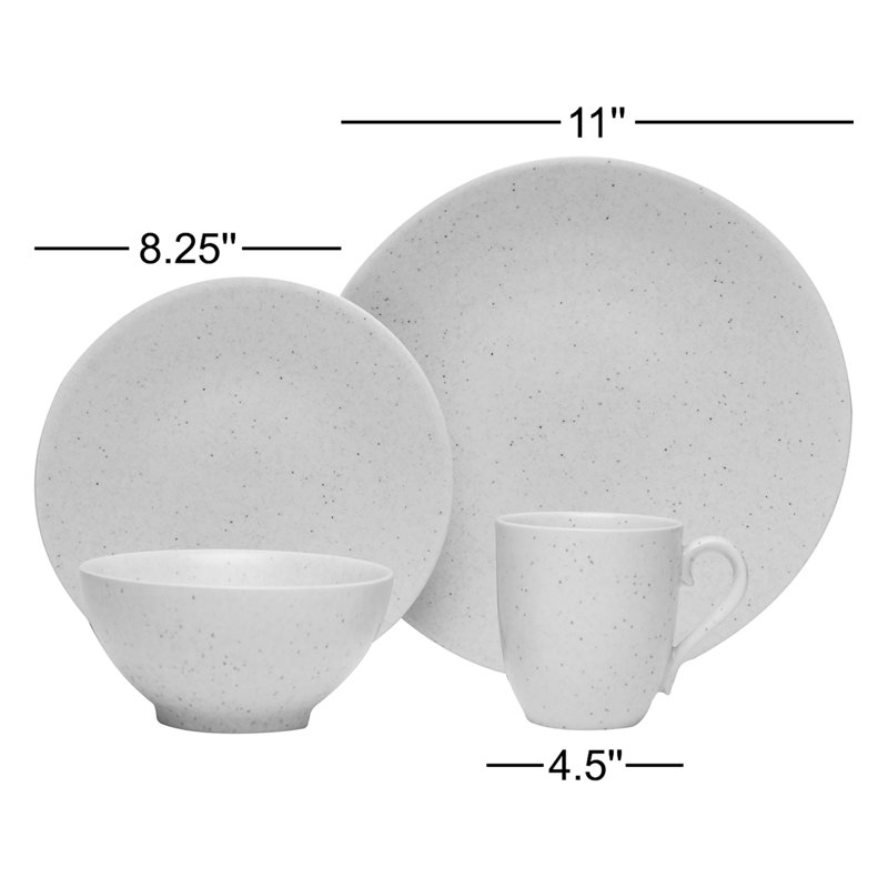 Red Vanilla Oatmeal 16 Piece Dinnerware Set, Service for 4