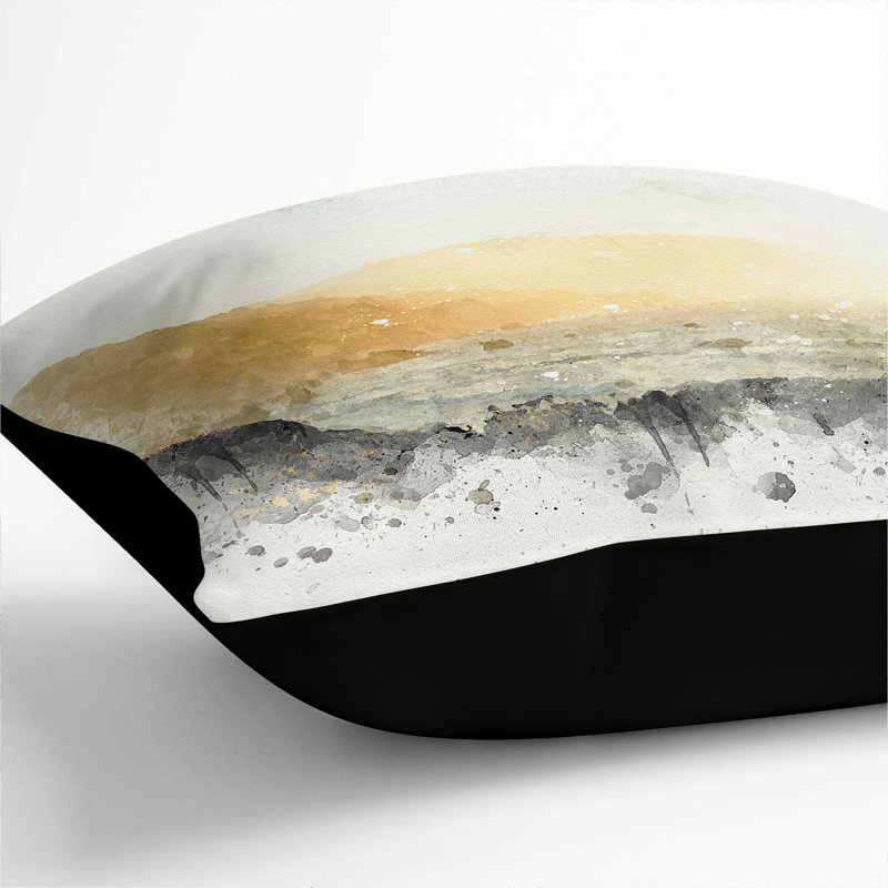 Abstract Square Throw Cushion, Black, 55cm H x 55cm W x 20cm D