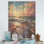 Beachside Sunset Horizon III - plage sur bois