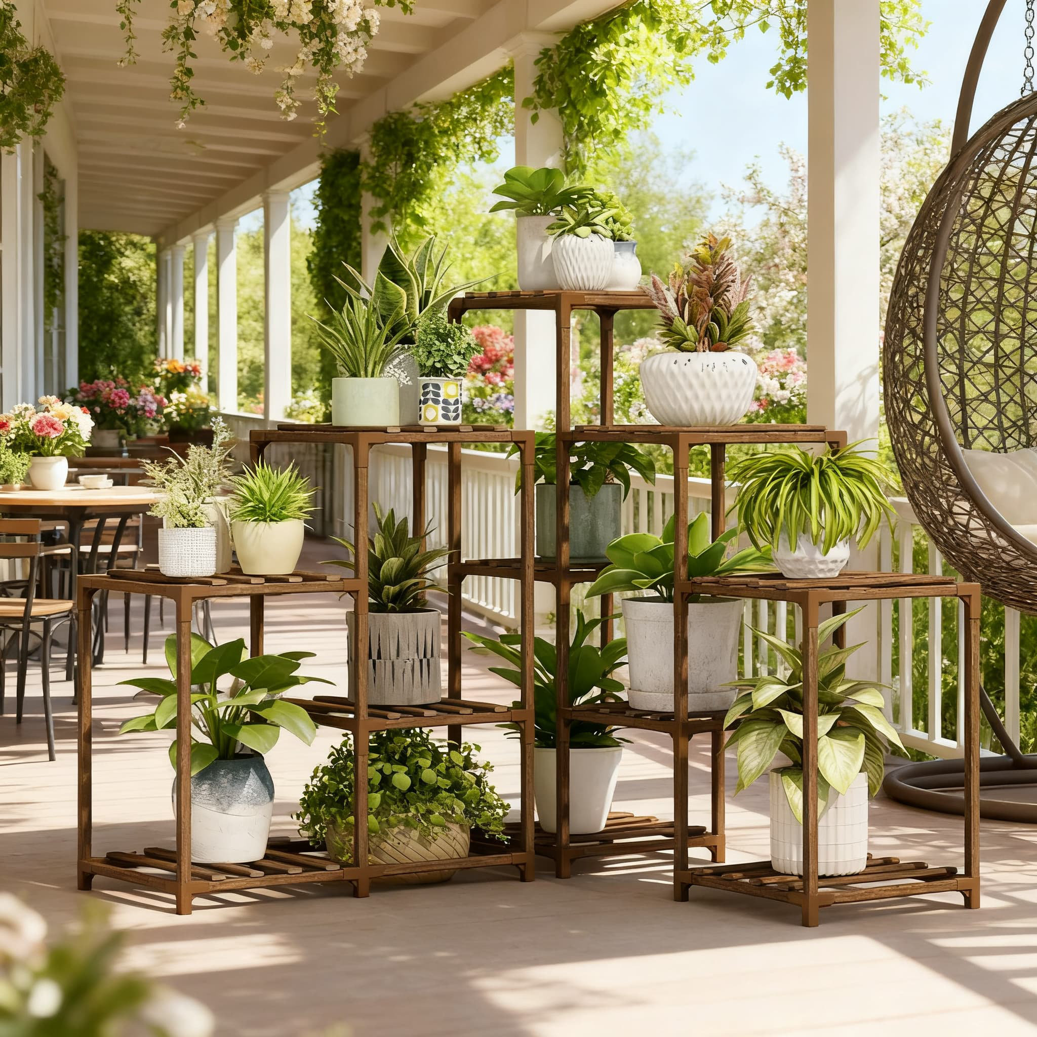 Arlmont & Co. Corner Plant Stand Shelf For Multiple Plants Indoor ...