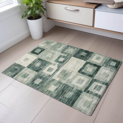 Premium Machine Washable Ducote AMF1142 Geometric Rug