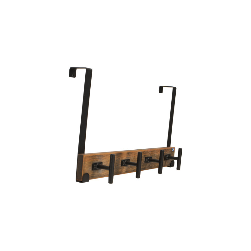 Steel Over-the-Door 4 - Hook Wall Mounted Coat Rack