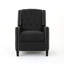 Fauteuil classique en tissu gris foncé avec accoudoirs rivetés et pieds en bois de bouleau, parfait pour le confort et le style