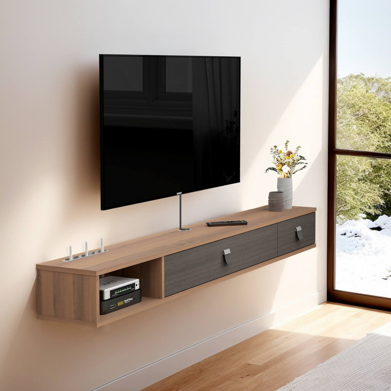 Floating TV Stand for TVs, 6.29"H x 70.86"L x 9.29"W