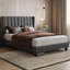 Upholstered Bed Frame with Channel Tufted Headboard-151398478-151398449