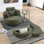Fauteuil demi-tonneau pivotant avec repose-pieds de rangement-799362184