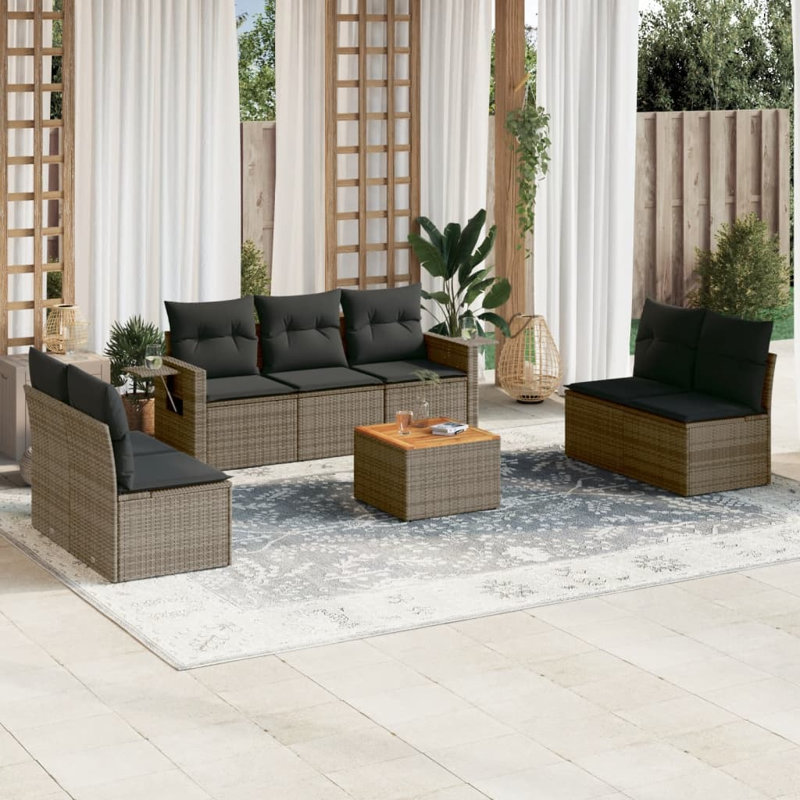 Ensemble de canapé de jardin Vidaxl gris