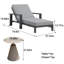 Chaise longue d'extérieur à dossier réglable en alliage d'aluminium avec table