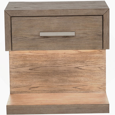 Table de chevet brune à 1 tiroir