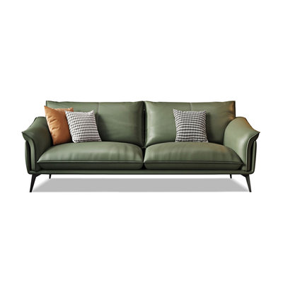 Green Genuine Leather Standard Sofa cushion Loveseat